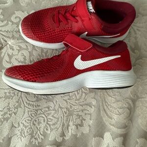 Nike Kids Red and White Sneakers